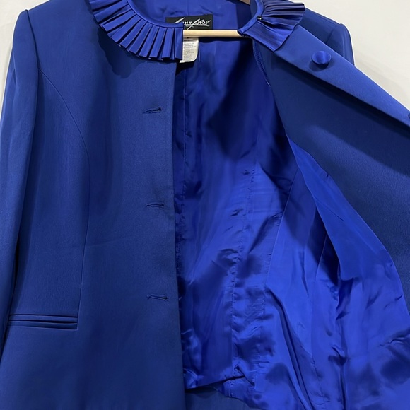 Vintage Sunny Choi Sapphire Button up Blazer Jacket Ruffle size 8 - Picture 8 of 11